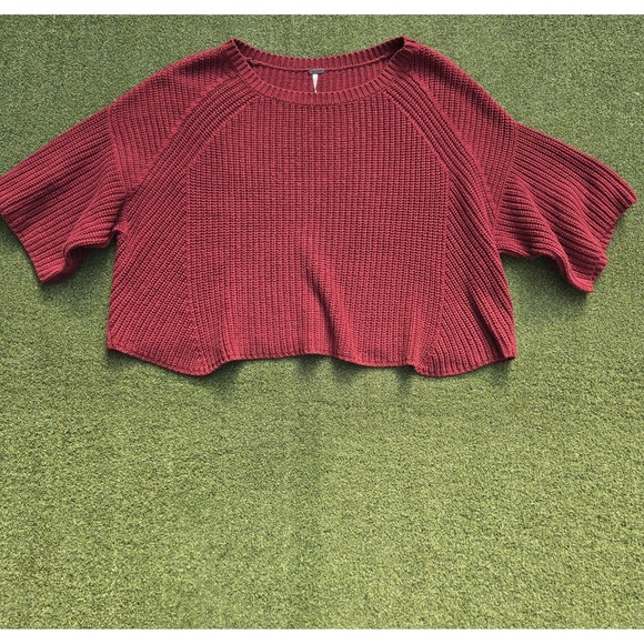 Free People Sweaters - Free People Sweater Women's XS Burgundy Boxy Loose Fit